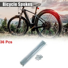 36 Pcs 14G J Bend 270mm x 2mm Bicycle Spokes with Nipples Steel Silver Tone