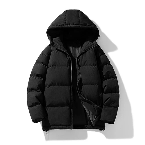 Men's Cotton Padded Winter Short Warm Outwear Jacket Hooded Casual Thermal Coat - Picture 5 of 34