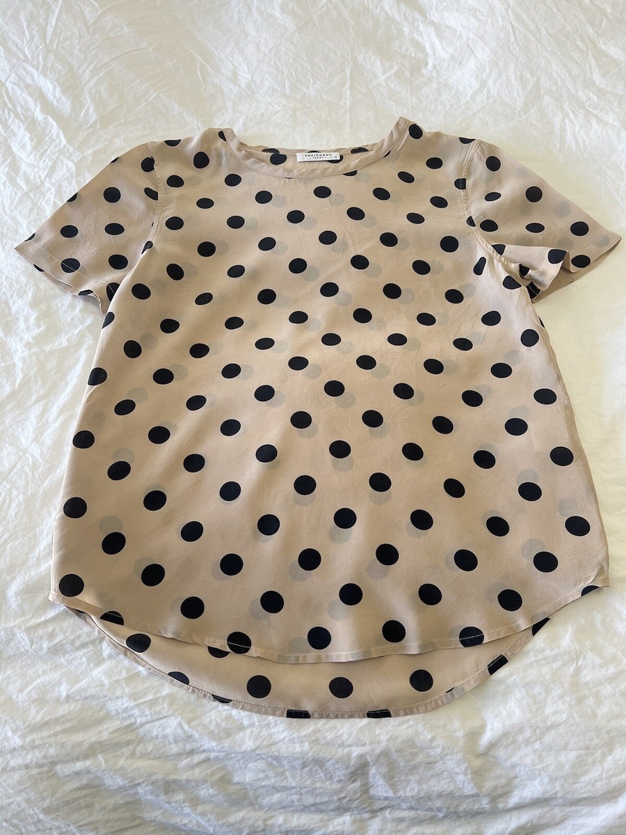 tan polka dot top
