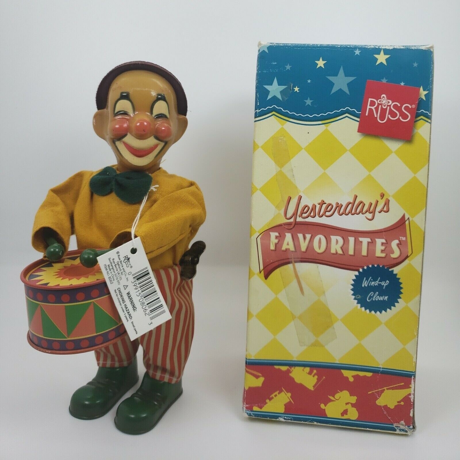 Wind Up Walking Toy Circus Clown Russ Yesterdays Favorites box carnival
