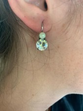 MARIANA SWAROVSKI CRYSTALS EARINGS SILVER PLATED W/ CLEAR/PEARL STONES NWOT