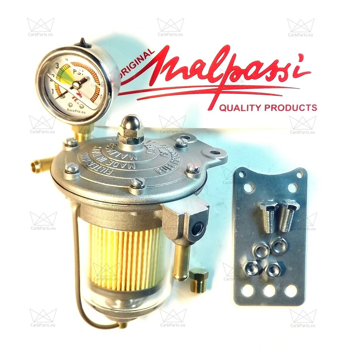 MALPASSI FILTER KING 燃料圧力レギュレーター キャブレター ガラス ゲージ付き　 MALPASSI FILTER KING 85mm Fuel Pressure Regulator carburetor Glass