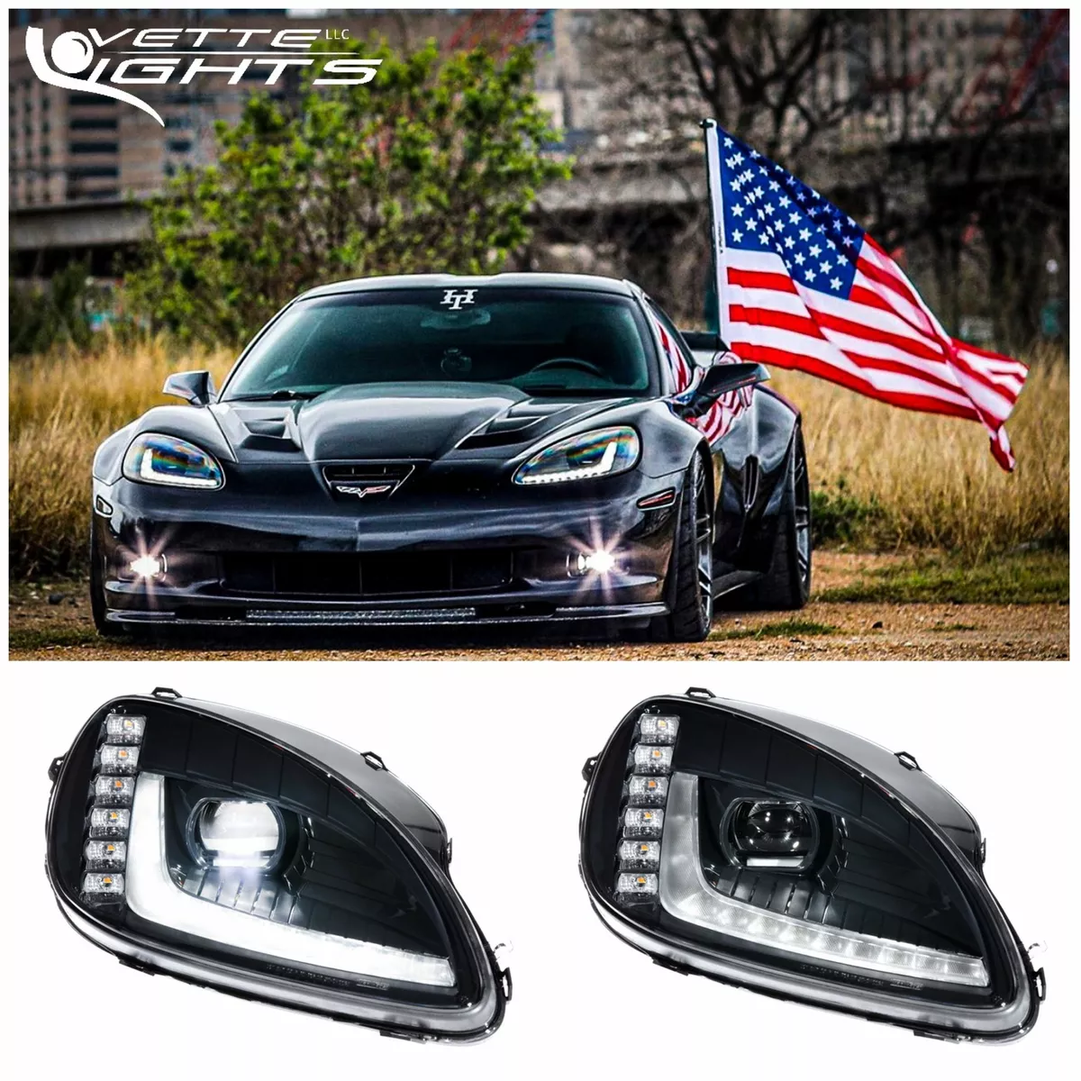 2005 2013 C6 Corvette Morimoto C7 Style XB 2 LED Headlights eBay