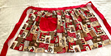 Vintage Handmade Apron Farmer's Market Print Pocket Washable 18.5 Long