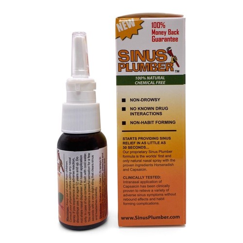 Sinus Plumber Allergy Cold Combo - Hot Pepper and Hydrogen Peroxide Nasal Sprays - Picture 7 of 9