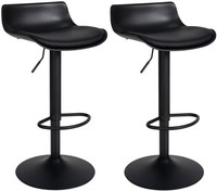 2Er Set Barhocker Aveiro Kunstleder Schwarz