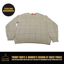 BEAUTIFUL Knit IZOD Sweater Mens Large Raised Checkered Squares 100 Cotton 8033