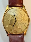 Vintage  Mathey Tissot Liberty Coin 18 K Gold Manual Watch Swiss Watch