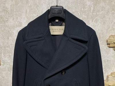 Burberry Brit Men's Wool Cashmere Double Breasted Peacoat Size XS