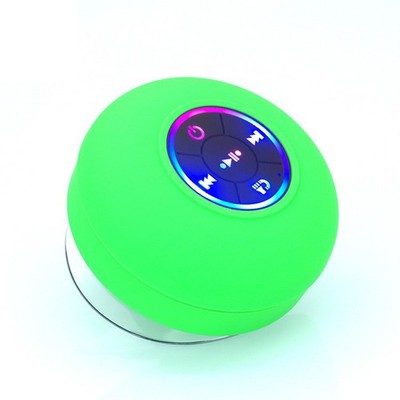 Portable Waterproof Bluetooth Shower Speaker w/ Suction Cup and LED Light 3D Neu
