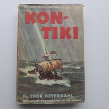 Kon-Tiki by Thor Heyerdahl 1950 1st Edition Dust Jacket Book Club Edition 
