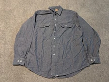 Vintage Big Mac Shirt Mens XL 17-17.5 Blue Denim Work Workwear 90s