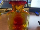 Blenko Glass Handmade Glass 384 Water Bottle in Tangerine