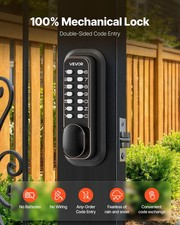 Mechanical Keyless Entry Door Lock, 2.0 Code Upgrade, 4-7 Digits Code, Double-Si