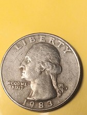 1983-P US Washington Quarter 25c Circulated Error Coin Filled Mint Mark