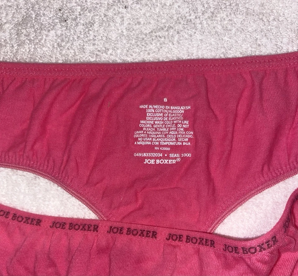 DE COLECCIÓN JOE BOXER ROSA OSCURO 100% ALGODÓN TANGA PANTY TALLA 8 LOGO TEMPORADA 1000 NUEVO SIN ETIQUETAS Foto 2 de 4