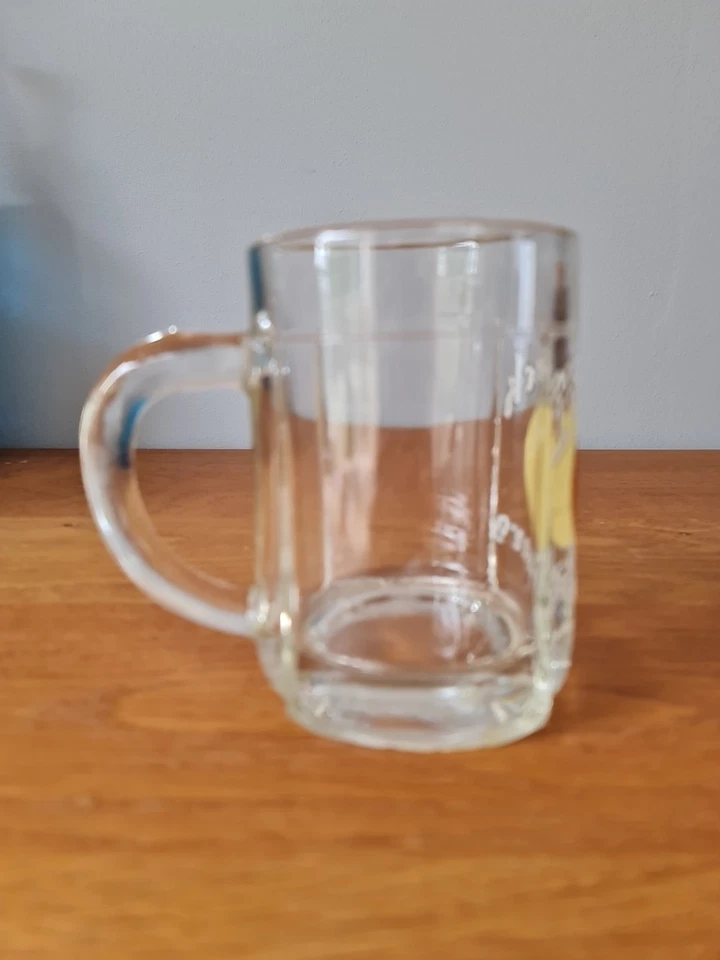 Ancien Verre À Bière Émaillé Chope TIGRE BOCK STRASBOURG  - Photo 3/4