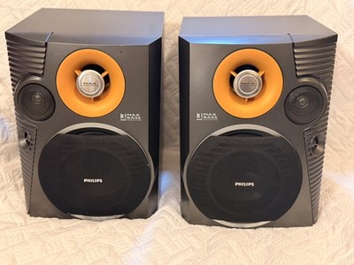 Philips 3-Way Max Bass Speakers System FWB C550/17, Pair Bookshelf Speakers