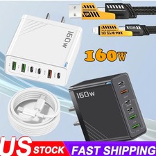 160W 6-port Type C Charger Fast Charging For Samsung iPhone Android Phone