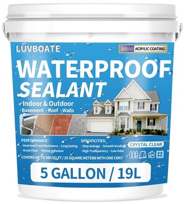 Liquid Waterproof Sealant Clear, Transparent Waterproof Coating Water-Based I...
