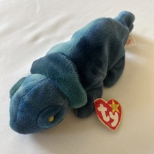 Vintage Rare 1997 Error TY Beanie Babies - Blue Rainbow Chameleon not Iggy