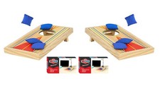 Mini Desktop Cornhole Game 2 Pack Includes 2 Wooden Boards 8 Mini Bean Ba...