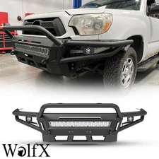 For 05-15 Toyota Tacoma Full-Width Front Bumper w/Tube Side Wing & Tube Bull Bar