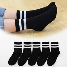 5 Pairs/ Lot Pure Colour Soft Breathable Cotton Kids School Socks Girls Boys Cas