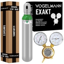 VOGELMANN Argon 4.8 99,98% 8L 150 bar Gasflasche + Druckminderer Exakt