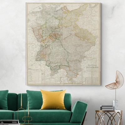 1810 Map of Confederation of the Rhine   Napoleonic German States & Borders