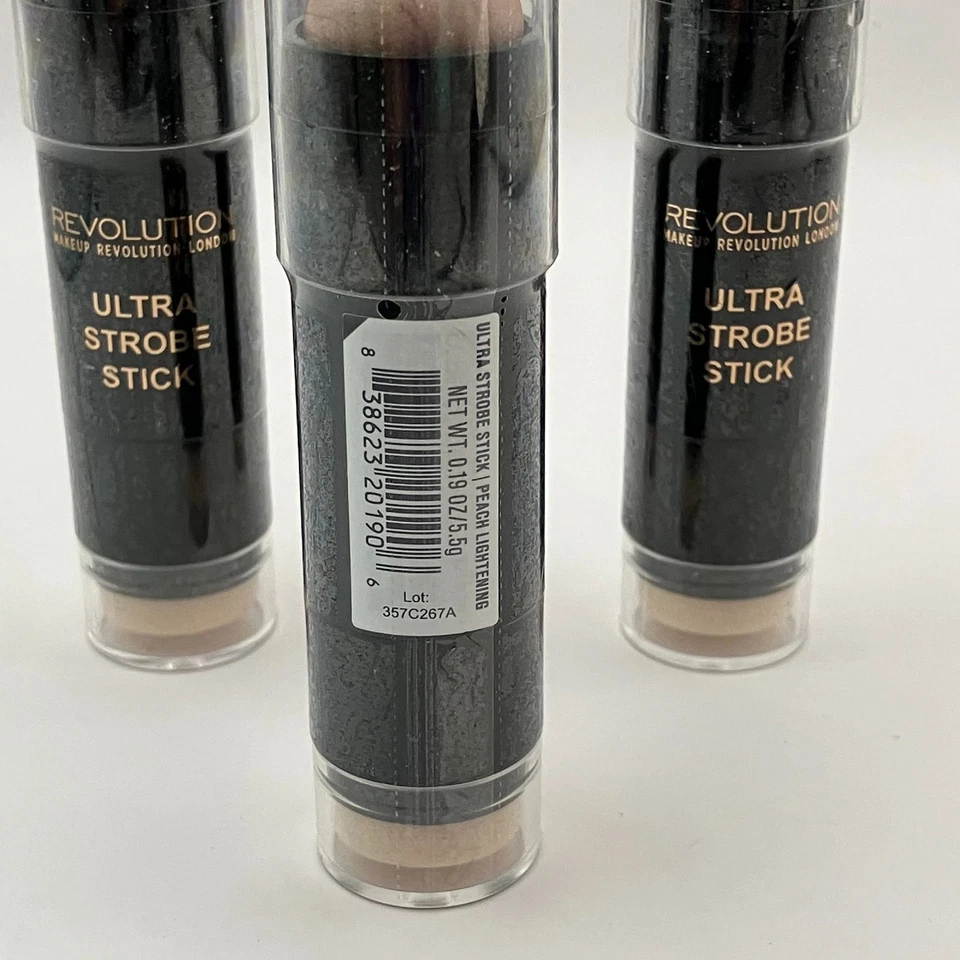 Makeup Revolution Ultra Strobe Stick Peach Lightening 0.19 OZ Pack of 3 - Image 3 of 4