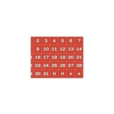 Mastervision Magnetic Calendar Characters - 35 Date - 1" X 1" - Red, White