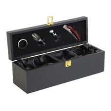 NEW! Wine Bottle Gift Box Presentation Case & 4pc Accessories Set