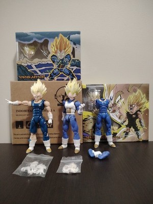 S.H.Figuarts Dragon Ball Z Super Saiyan Vegeta + Majin Vegeta + Tonsen Art Heads