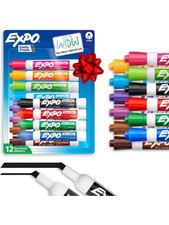 NEW Dry Erase Markers, Low Odor Ink, Assorted Colors, Chisel Tip, 12 Count