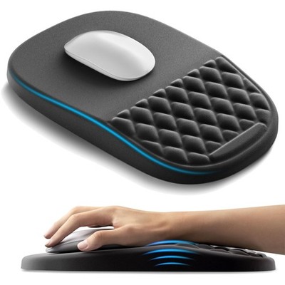 Ergonomisches Mousepad mit Gelkissen für Büro & Gaming, schwarz, 18x3.5 Zoll