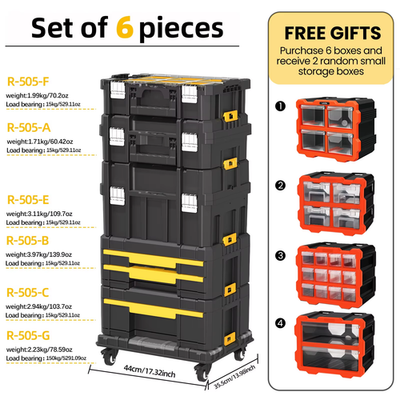 #ad #ad Multifunctional Stackable Tool Storage Box Rolling Portable Plastic $84.97