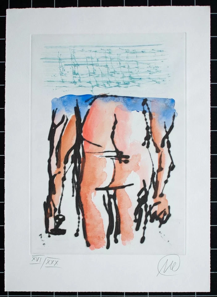 Markus Lüpertz Kunst Regeln geben Neoexpressionismus aquar Radierung 2005 16/30 - Bild 4 von 4