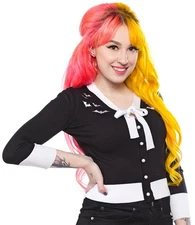 Sourpuss Clothing Batty Cropped Cardigan NWT