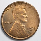1939-D Lincoln Wheat Penny Uncirculated, San Francisco Mint