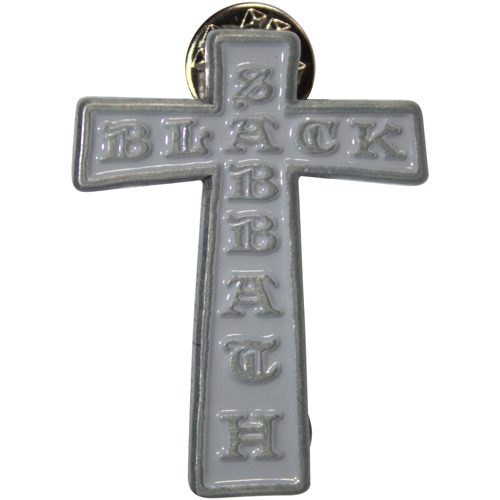 Black Sabbath Unisex Silver Cross Band Logo Pin Badge In - Image 3
