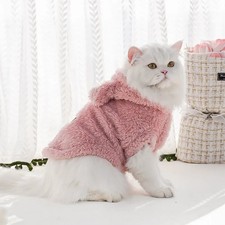 Cats Dogs Plush Coat Hoodies For Small Medium Pet Autumn Winter Warm Soft Fleece