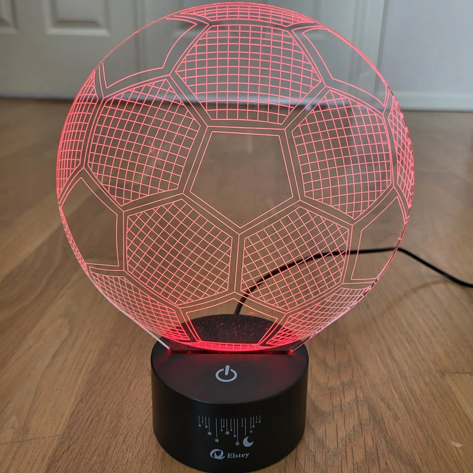 Night Light Soccer Ball Lamp LED 3D 7 Color Changing USB Charge Kids by Elstey - Image 3 of 4