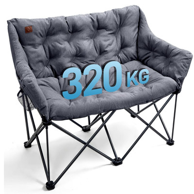 EVER ADVANCED Campingstuhl Faltbar 124cm 2 Personen Faltsofa 320KG XL Couch Lehn