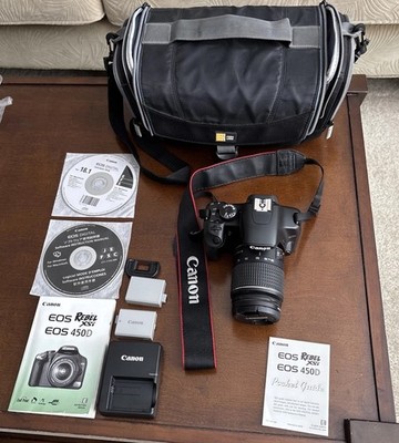 Canon EOS Rebel XSi Digital SLR Camera Black Autofocus Built-in Flash USB Bundle