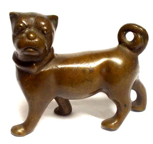 Vintage Solid Brass Pug Dog Figure