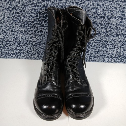 Botas de Salto Doble Marca H 975 Para Hombre 10 Cuero Negro Militar Combate Paracaidista - Imagen 10 de 20