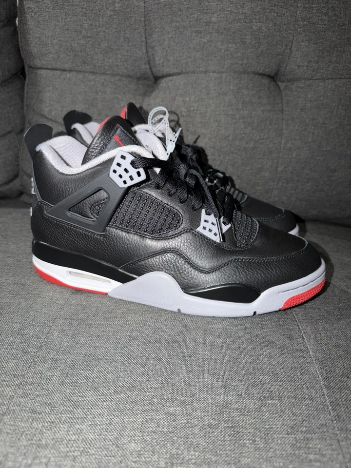 Nike Air Jordan 4 Retro 'Bred Reimagined' Mens Size 9 Shoes FV5029-006 Sneakers - Image 3 of 4