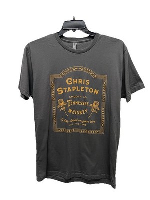 Chris Stapleton Smooth As Tennessee Whiskey Graphic Merch T-Shirt Size L NWT