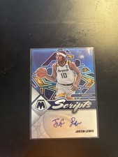 Justin Lewis 2022-23 Panini Chronicles Mosaic Scripts Blue Prizm Auto /49